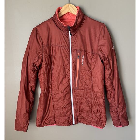 Ortovox Swisswool Piz Bial Reversible Coral Orange Insulating Jacket Women L - Picture 1 of 14